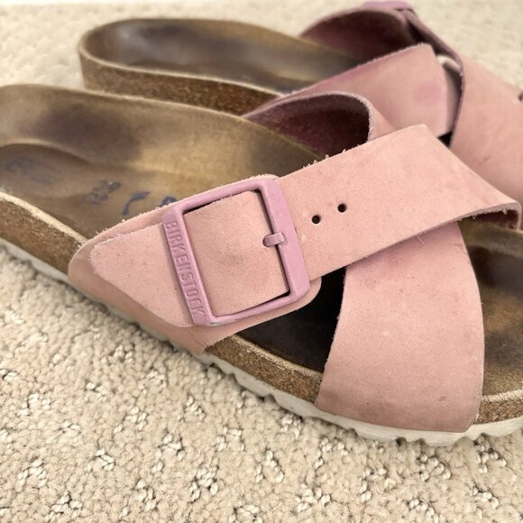 Birkenstock Siena Criss-Cross Leather Sandals in Pink Size 39 / Women’s 8-8.5 - Picture 4 of 8